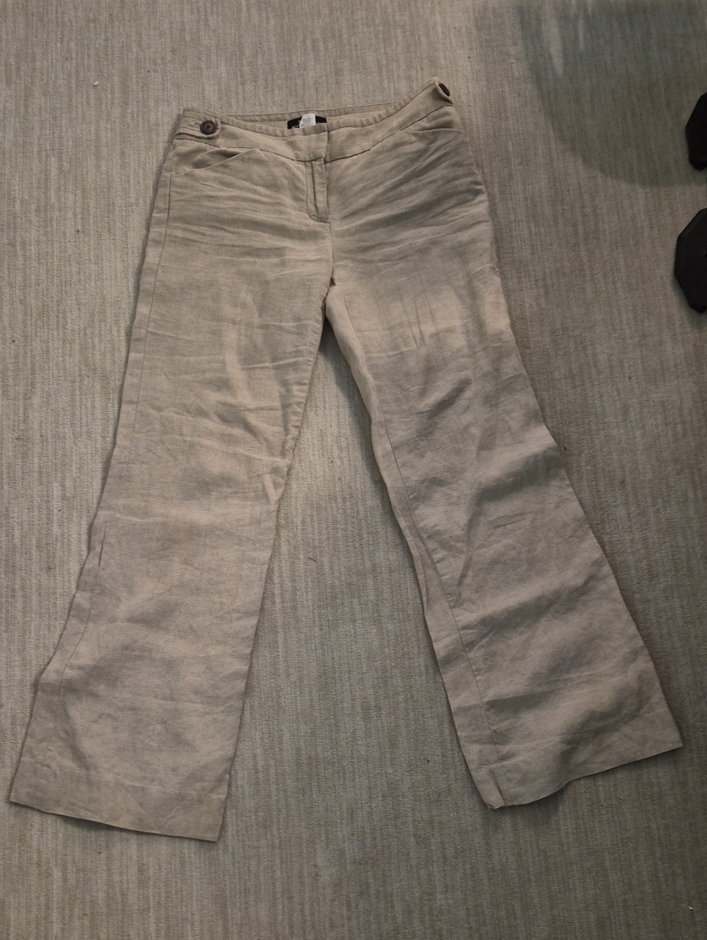 J. Crew Wide-Leg Linen Pants in Light Beige